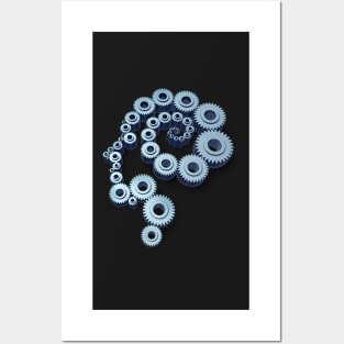 Head Made of Gears Posters and Art